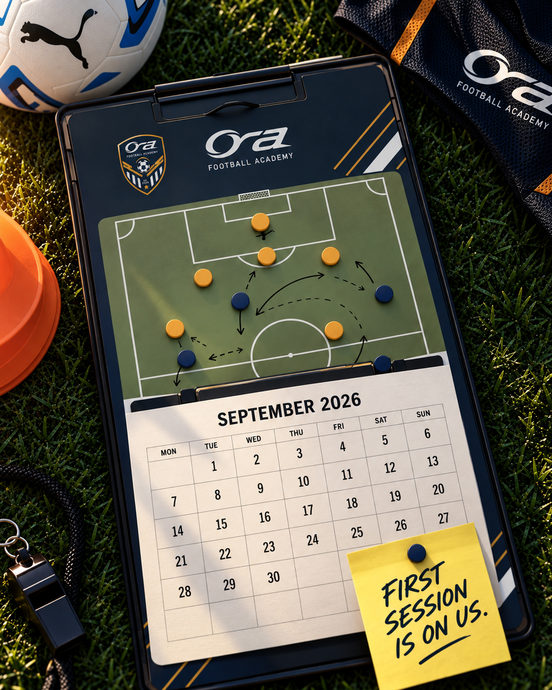 September 2026 season calendar and coaching board